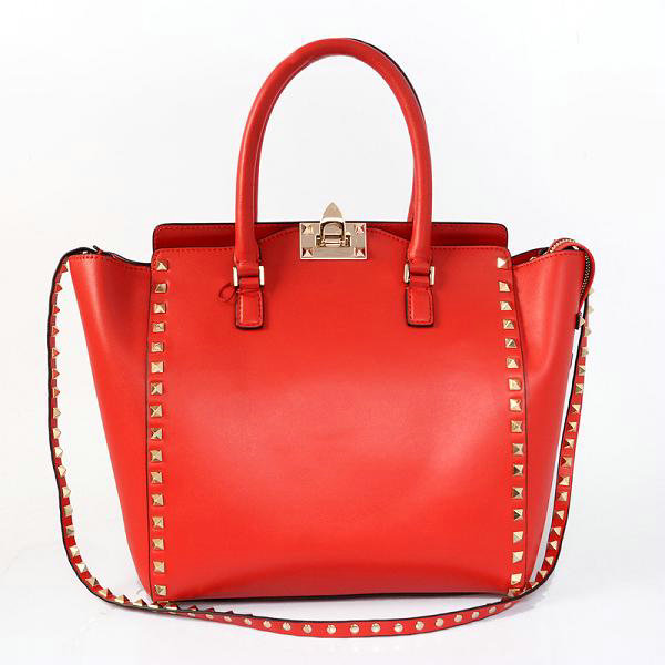 2014 Valentino Garavani rockstud double handle bag 1912 red on sale - Click Image to Close